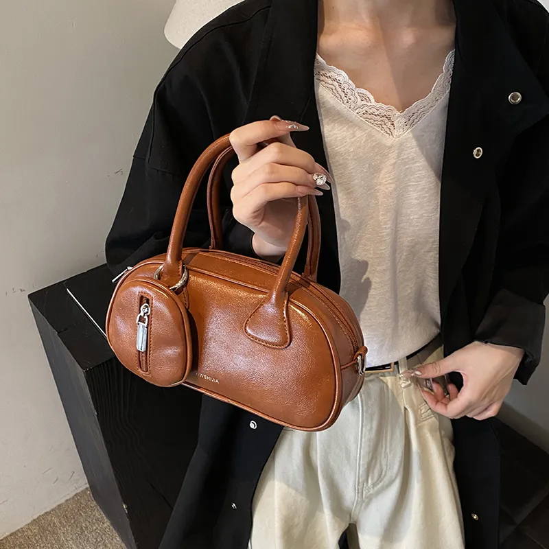 RIVMIND PU Shoulder Bag, Crossbody Bag, Handbag Regular Unisex Black/Red/Coffee/Brown-21