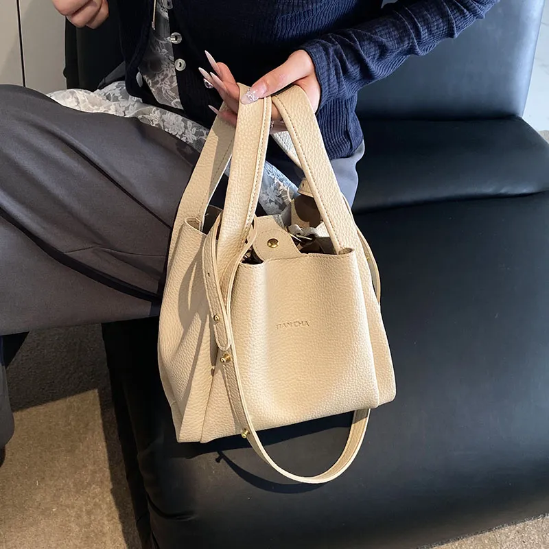 RIVMIND PU Handbag Women's Beige/Apricot/Black/Elephant Gray-9