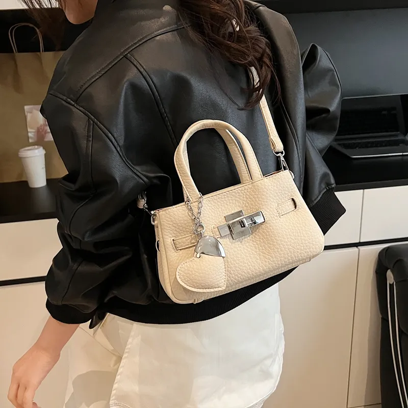RIVMIND PU Handbag Women's Beige/Pink/Khaki/Black/Gray-3
