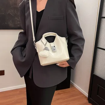 RIVMIND PU One Shoulder Handbag Women's White/Black/Silver/Pink