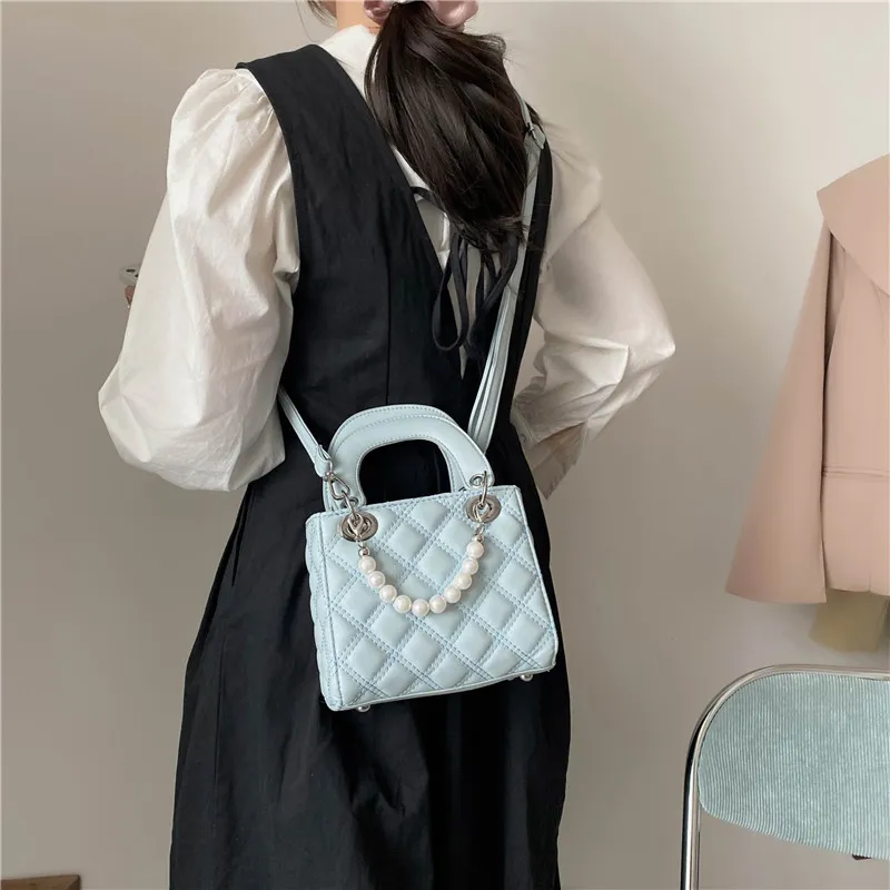 RIVMIND PU One Shoulder Handbag, Crossbody Bag Women's Denim Blue/Black/Blue/Dark Blue-9