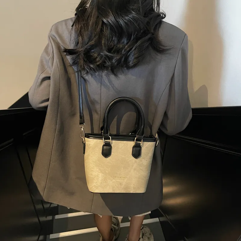 RIVMIND PU Handbag Regular Women's Beige & Black/Black/Brown/Pink-2