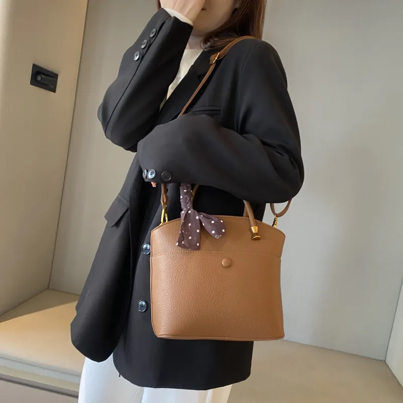 RIVMIND PU Handbag Regular Women's White/Black/Khaki/Coffee/Brown-17
