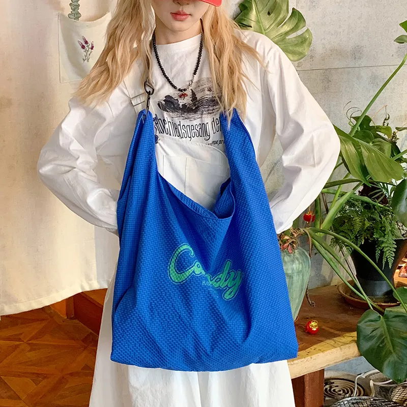 RIVMIND Nylon Crossbody Bag, Shoulder Bag Women's White/Blue-11
