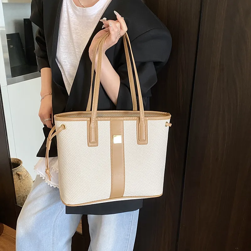 RIVMIND PU Shoulder Bag Women's Black/Blue/Pink/White & Brown/White & Black/White & Khaki-15