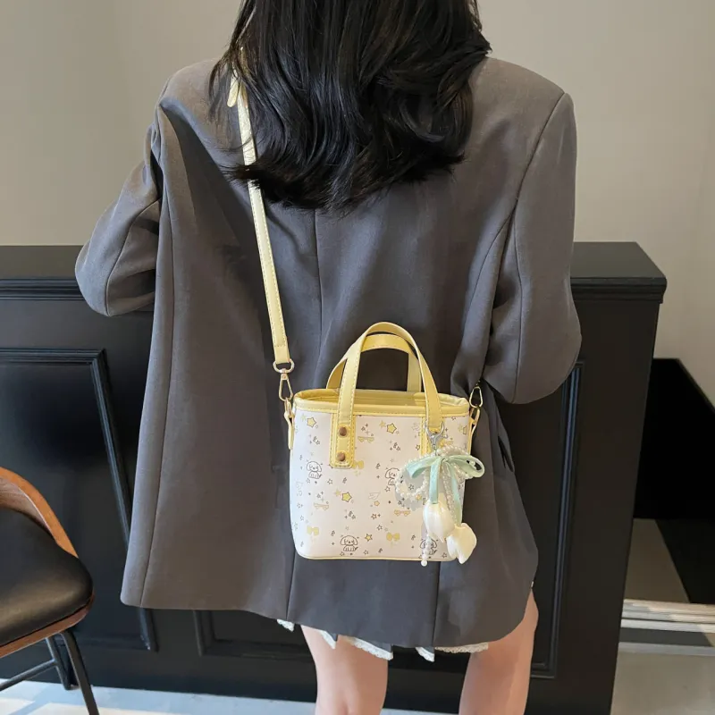 RIVMIND PU Handbag Women's Pink/Yellow-8