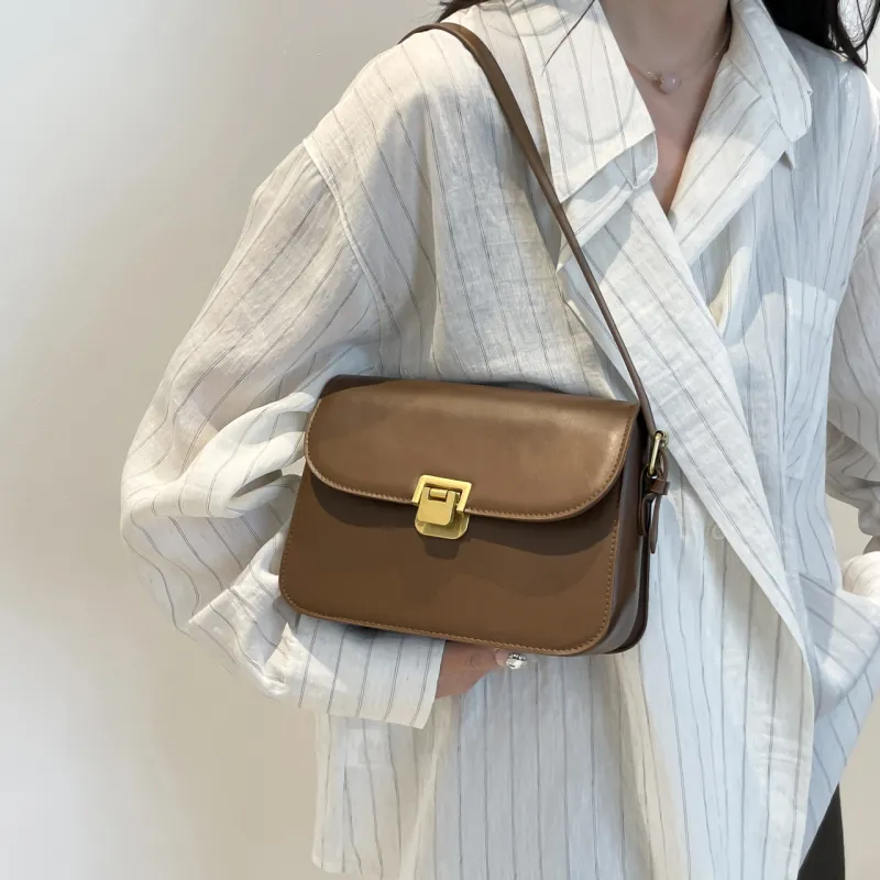 RIVMIND PU Shoulder Bag Women's White/Black/Coffee/Brown-14