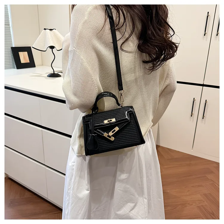 RIVMIND PU Handbag Women's Black/Pink/Khaki/Brown-5