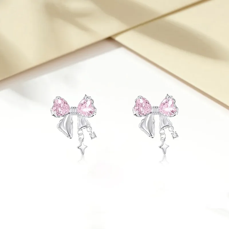 LOVE&LOVE 925 Sterling Silver Stud Earrings Women's-4