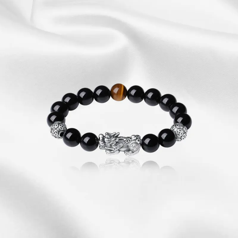Teddy Bear Collection Obsidian Bracelets Unisex-1