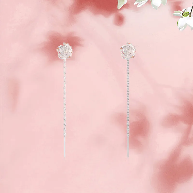 LOVE&LOVE S925 Silver Drop Earrings Women's-1