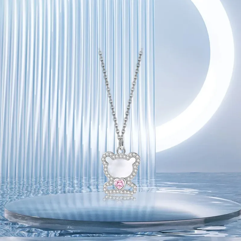 Teddy Bear Collection S925 Silver Necklaces Women's-3