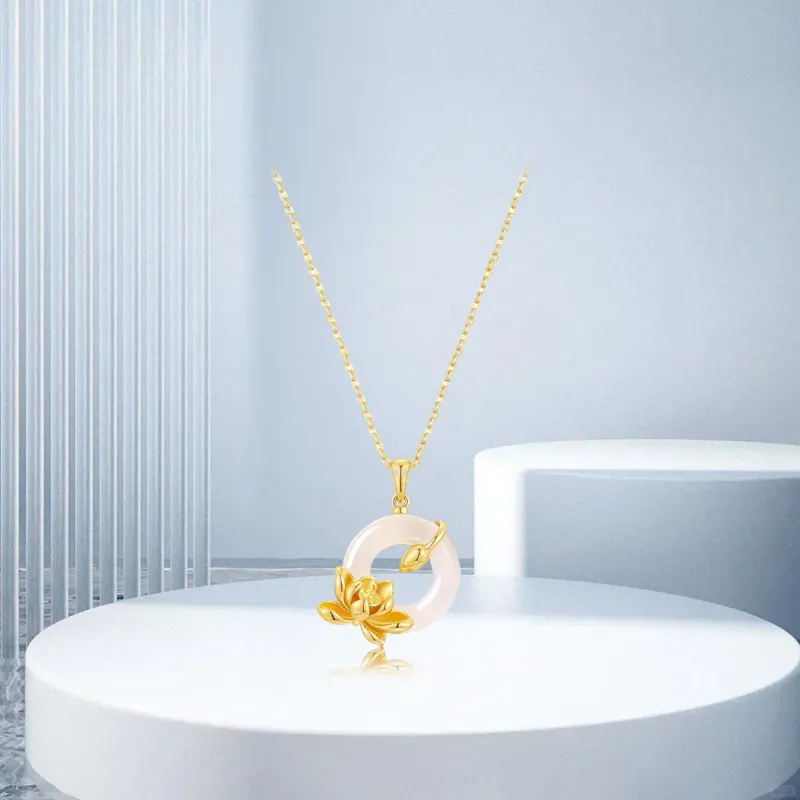 Teddy Bear Collection Chalcedony Jade Necklaces Women's-3