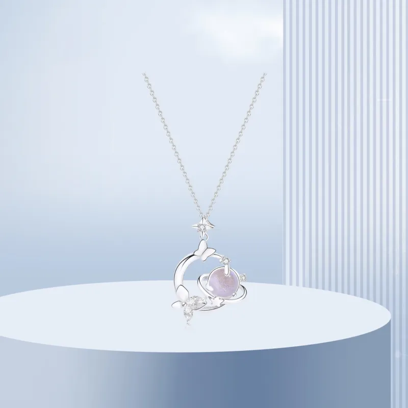 Teddy Bear Collection S925 Silver Necklaces Women's Silver-1