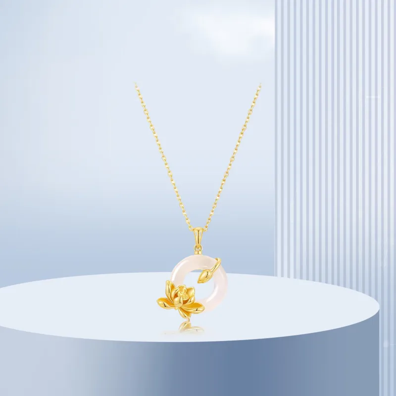 Teddy Bear Collection Chalcedony Jade Necklaces Women's-1