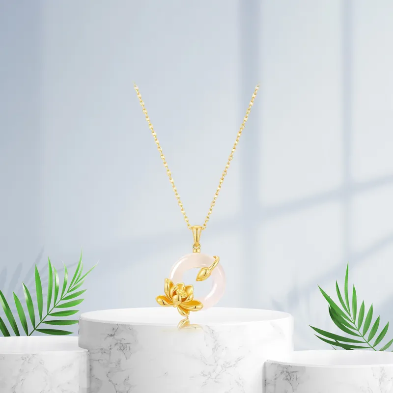 Teddy Bear Collection Chalcedony Jade Necklaces Women's-4