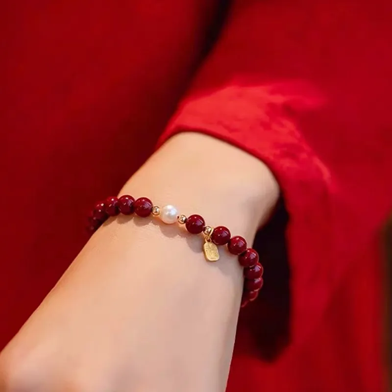 FMC Reconstructed Cinnabar Jade Bracelets Women's-3