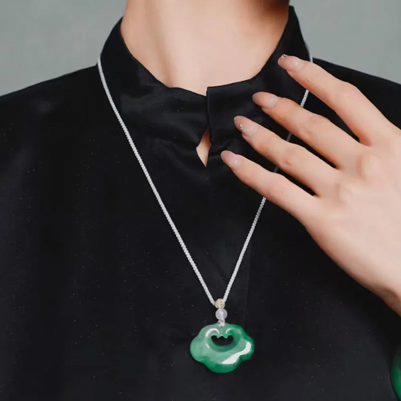 FMC African Emerald Jade Necklaces Unisex-3
