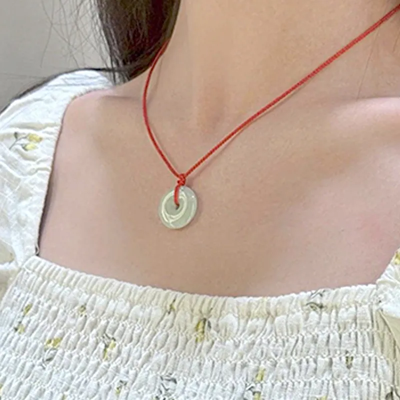 FMC Bean Type Jadeite Necklaces Unisex-5