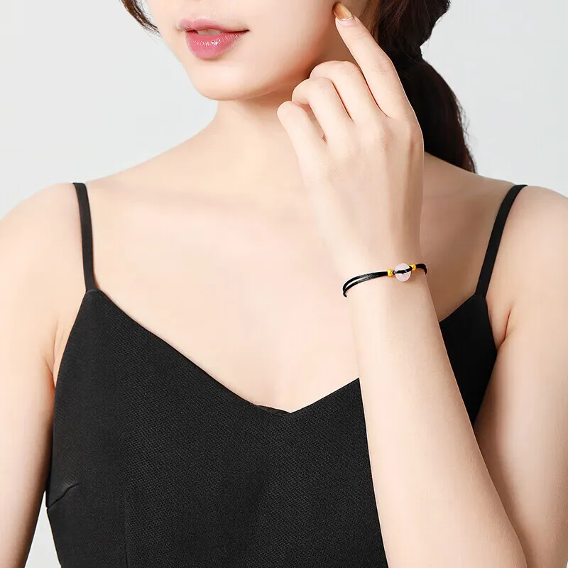FMC Solid Gold Hetian Jade Bracelets Unisex White Jade-1