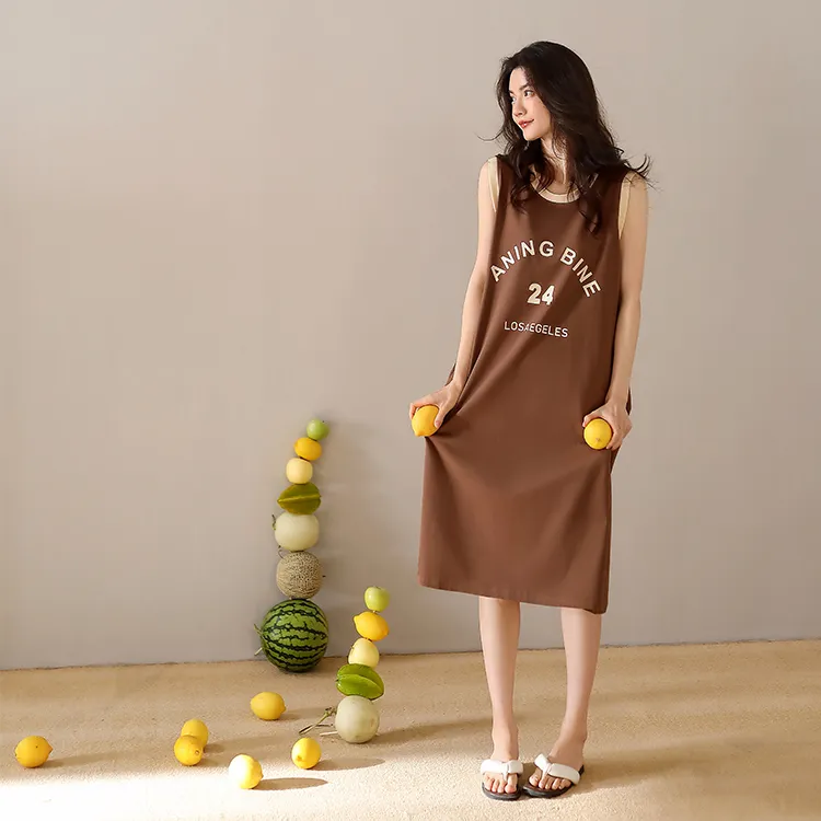 Yue Nei Nightgown Women's Coffee Brown-1