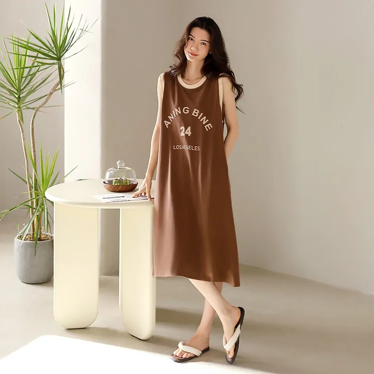 Yue Nei Nightgown Women's Coffee Brown-3