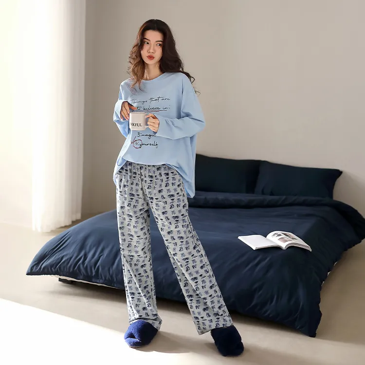 Yue Nei Pajama Set Women's Morning Mist Blue-2