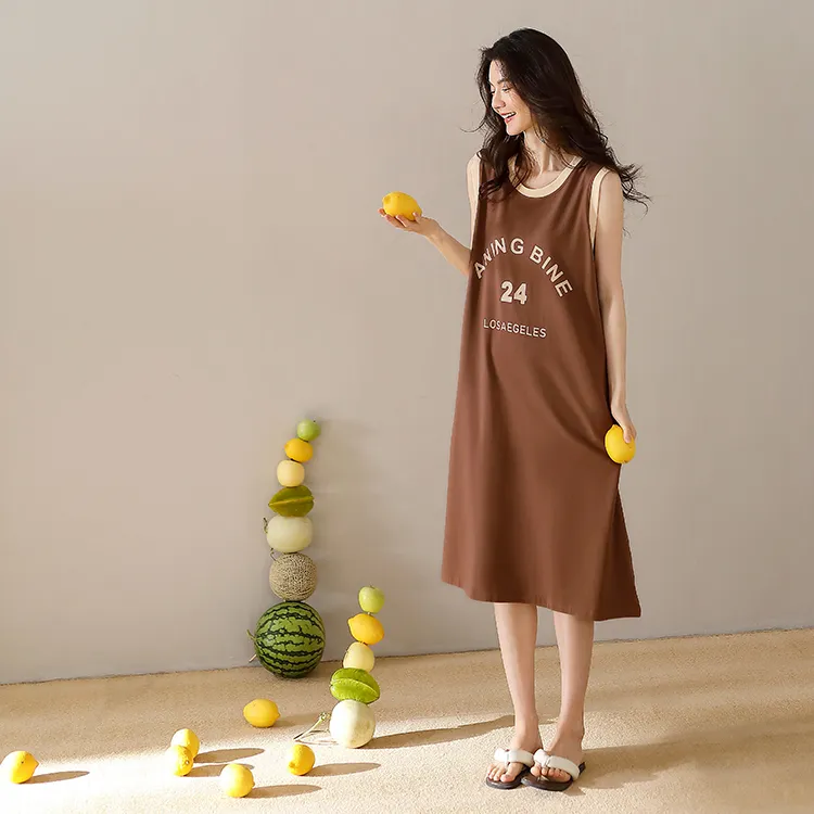 Yue Nei Nightgown Women's Coffee Brown-4