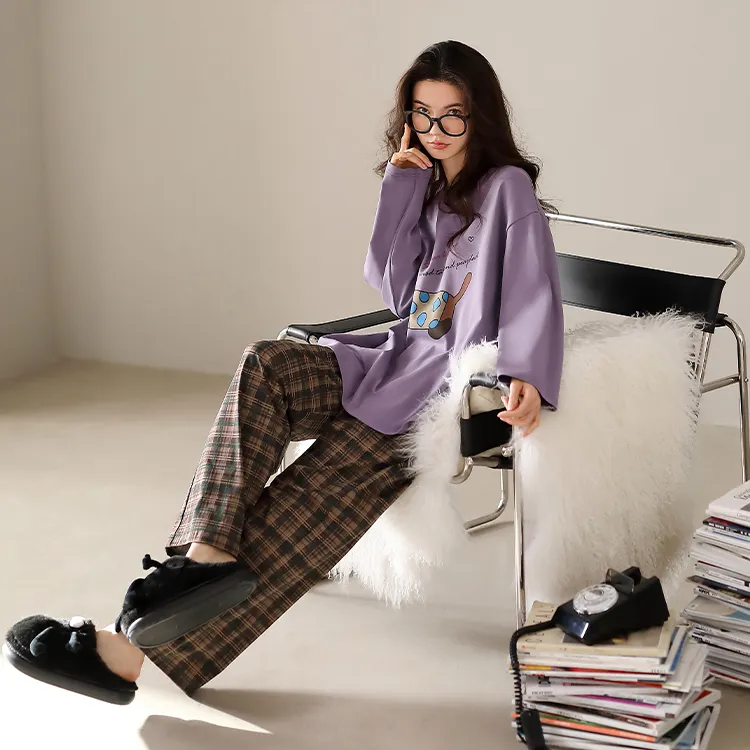 Yue Nei Pajama Set Women's Thought Taro Purple-3