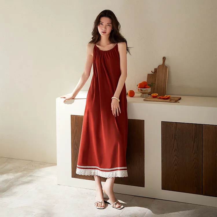 Yue Nei Nightgown Women's Ancora Red-1