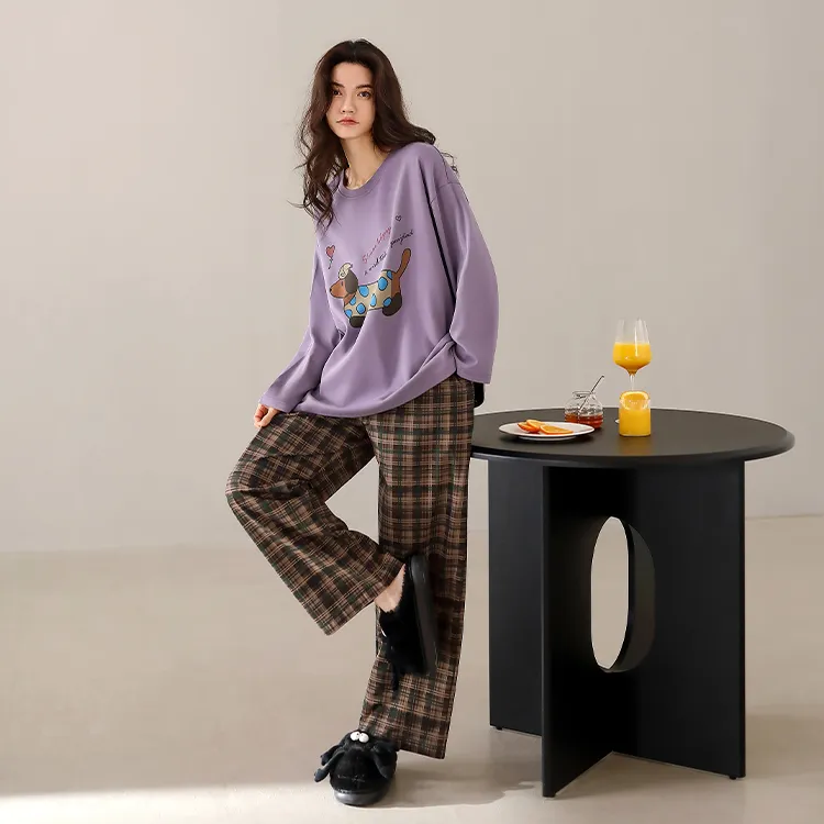 Yue Nei Pajama Set Women's Thought Taro Purple-4