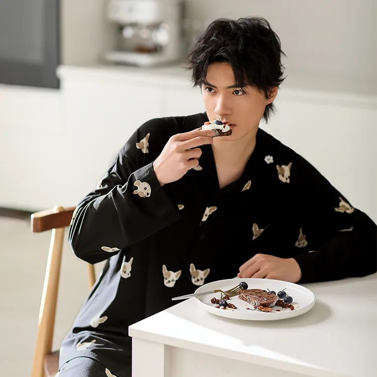 Yue Nei Pajama Set Men's French Hoppers-4