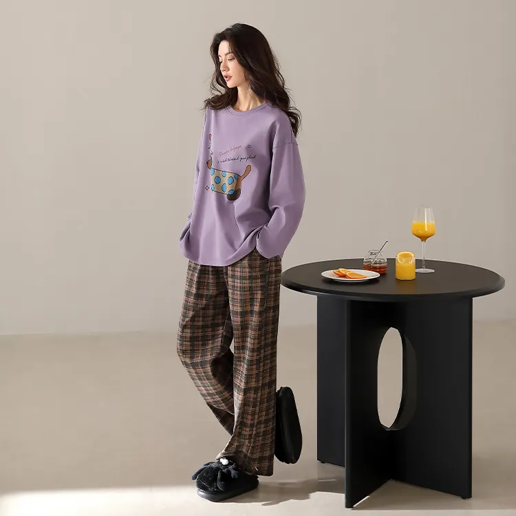 Yue Nei Pajama Set Women's Thought Taro Purple-2