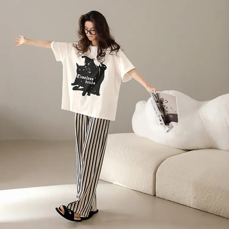 Yue Nei Pajama Set Women's Ecru-3