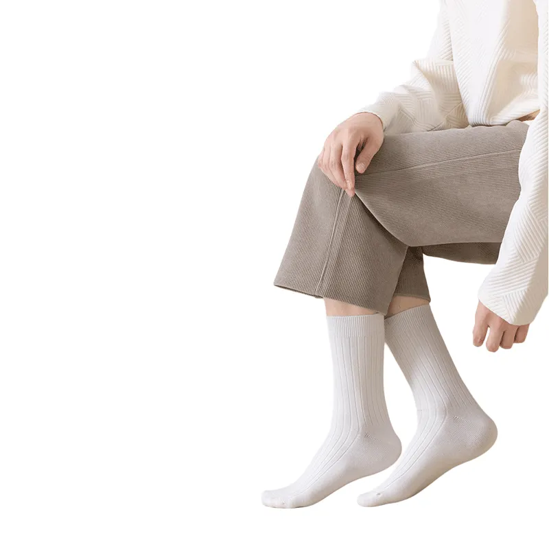 Cheemy Free Mid-Calf Socks Men's 3 Pack White-2