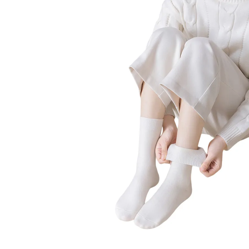 Cheemy Free Mid Calf Socks Women's 3 Pack Milk White-3