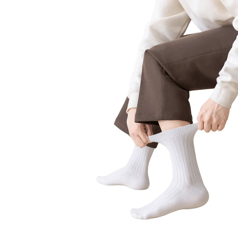 Cheemy Free Mid Calf Socks Men's 3 Pack White-2
