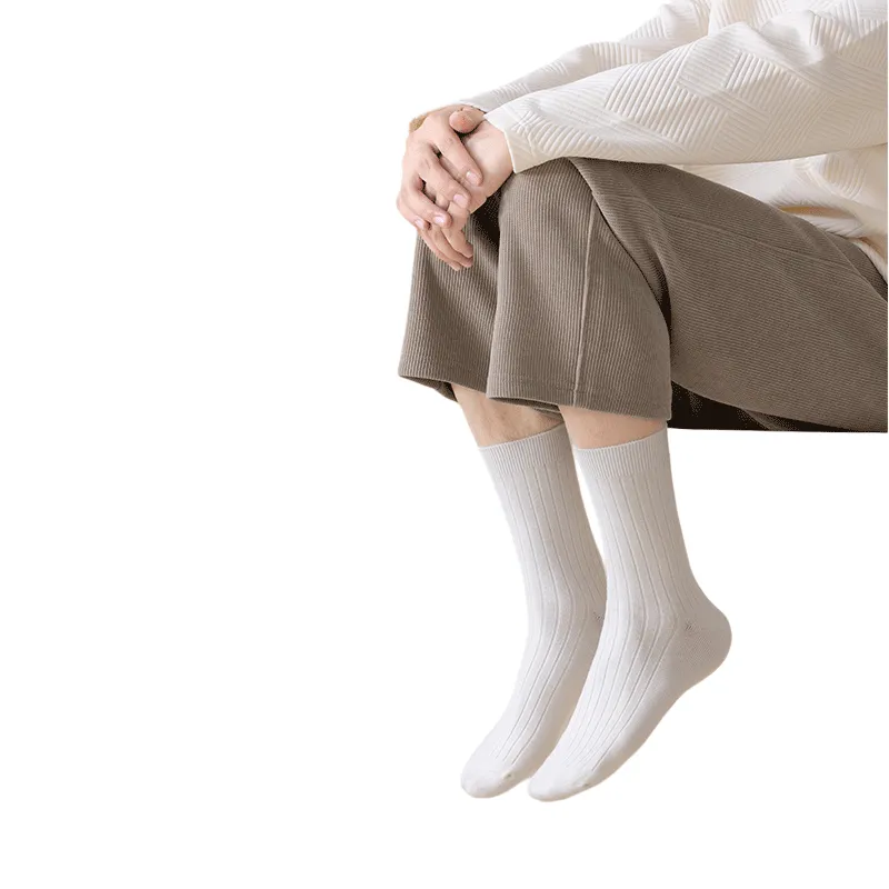 Cheemy Free Mid-Calf Socks Men's 3 Pack White-3