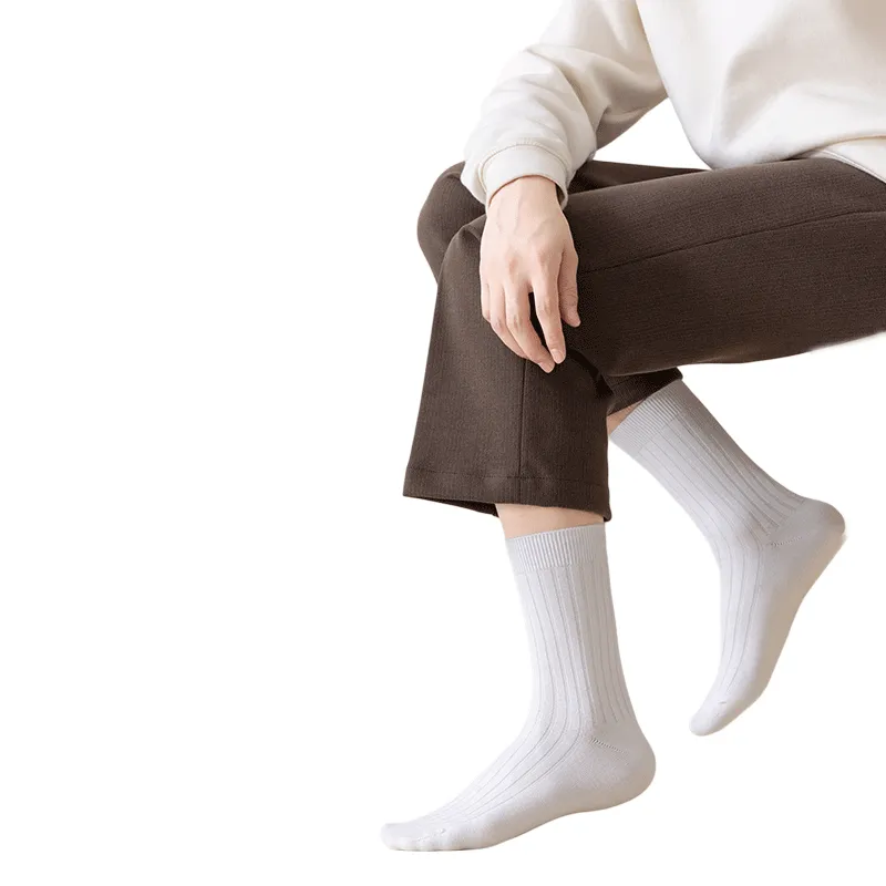 Cheemy Free Mid Calf Socks Men's 3 Pack White-3