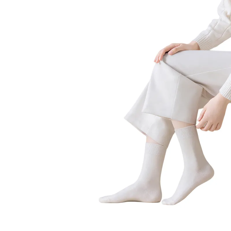 Cheemy Free Mid Calf Socks Women's 3 Pack Milk White-2