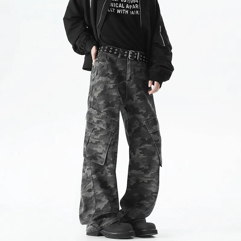 Humanism 1986 Jeans Unisex Camouflage Gray-3