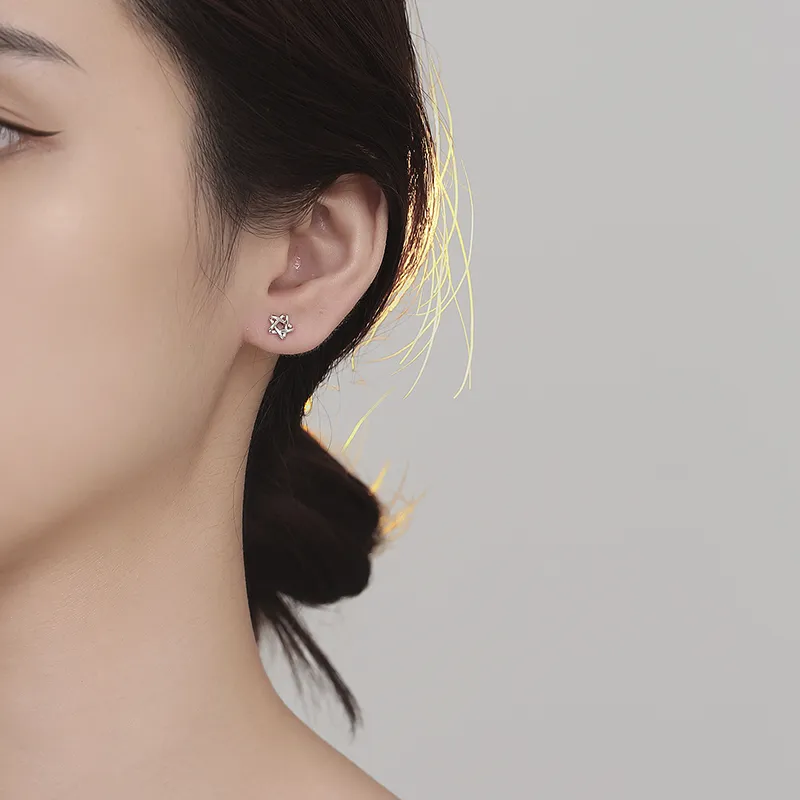 2801 999 Fine Silver Stud Earrings Women's-4