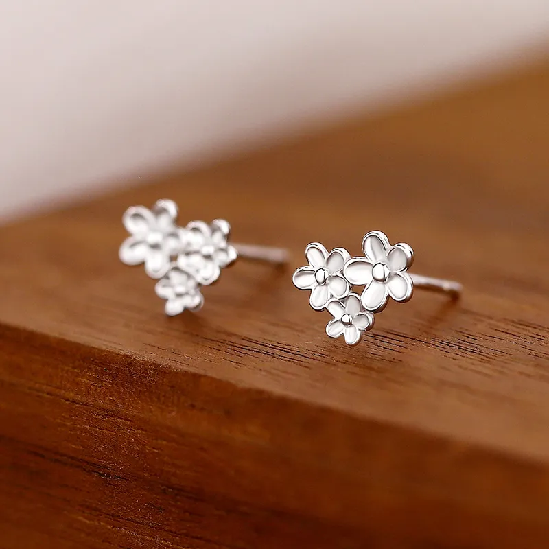 2801 999 Fine Silver Stud Earrings Women's-2