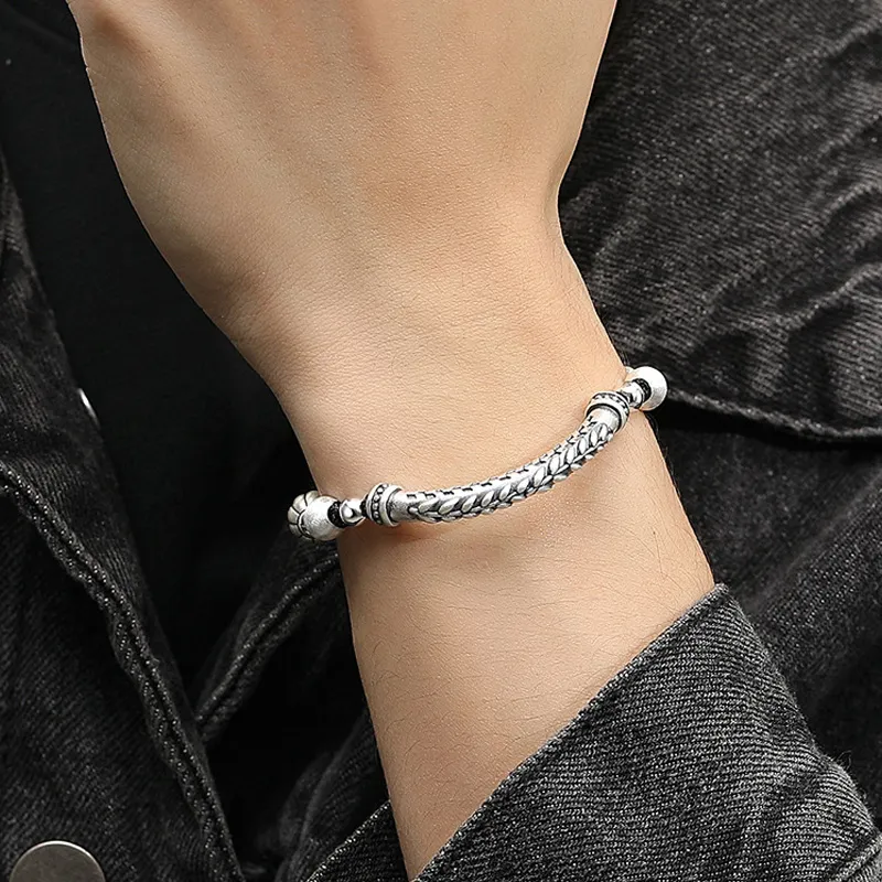AKAK Sterling Silver Bracelets Unisex-2