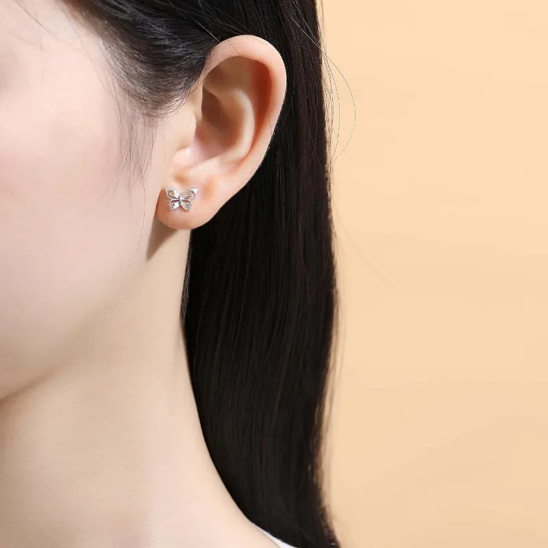 2801 Foot Silver 990 Stud Earrings Women's-4