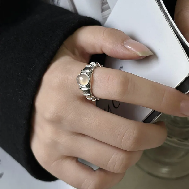 P&N Chalcedony Jade Rings Women's-1