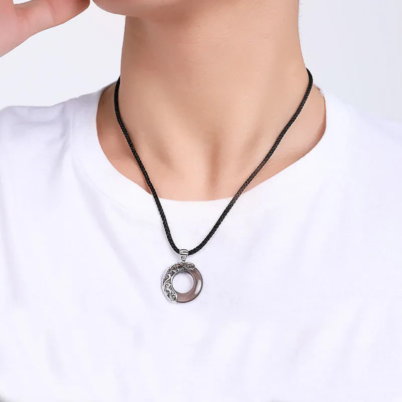 AKAK Obsidian Jade Necklaces Men's-1