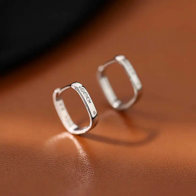 AKAK 925 Sterling Silver Earrings Unisex-2