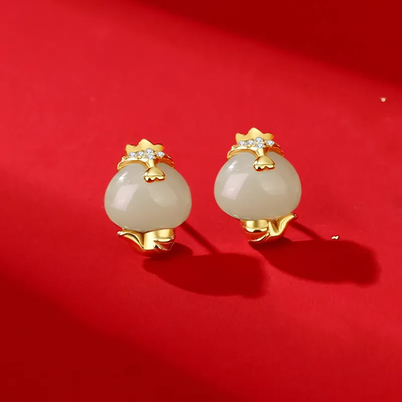 2801 S925 Silver Stud Earrings Women's-4