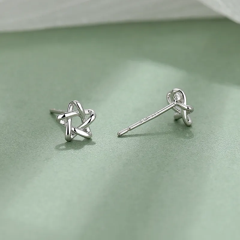2801 999 Fine Silver Stud Earrings Women's-2